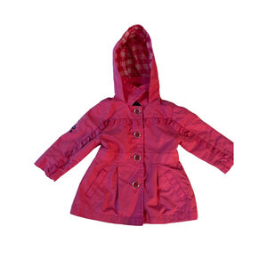 💗 baby F.O.G. by London Fog Pink Ruffle Hooded Jacket – Size 12M
